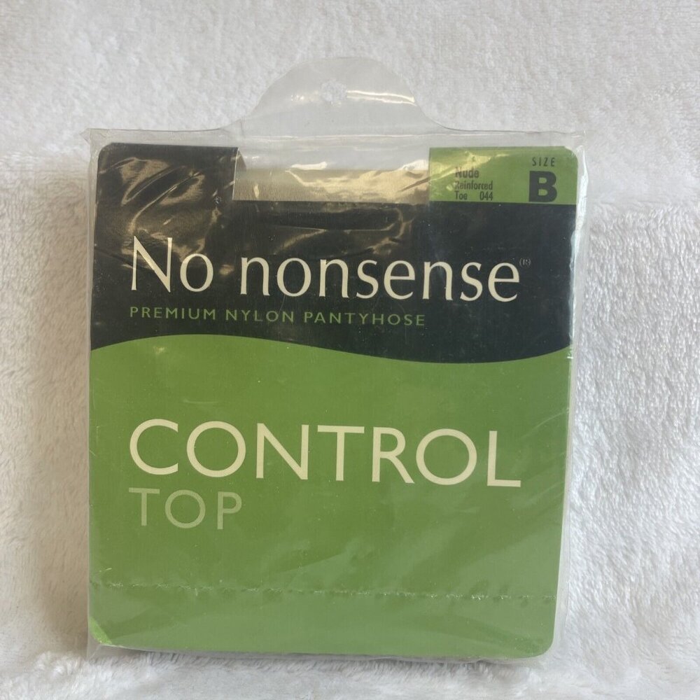 No Nonsense Control Top nylon pantyhose‎ reinforced toe Size B Nude 1 pair 044